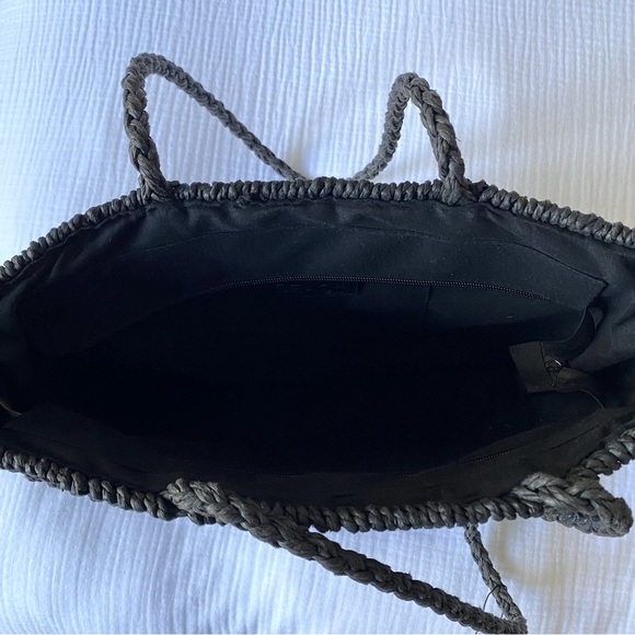 Woven Black Tote - Picture 6 of 7